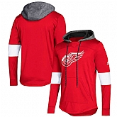 Women Detroit Red Wings Red Customized All Stitched Hooded Sweatshirt,baseball caps,new era cap wholesale,wholesale hats